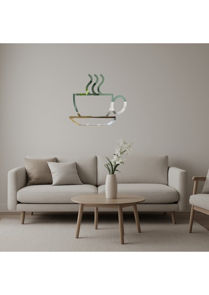 Çay Veya Kahve Fincanı Dekoratif Duvar Aynalı Tablosu - ALVN3803-8893
