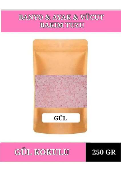 250 gr Gül Banyo Tuz Küvet & Jakuzi Tuzu Ayak Bakım Manikür & Pedikür Tuzu Gül Kokulu.