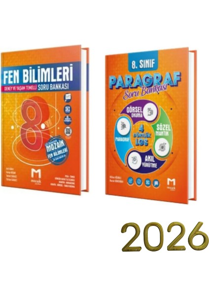 8.sınıf Fen Bilimleri ve Paragraf Soru Bankası Seti Priz Tutucu Hediye 2025