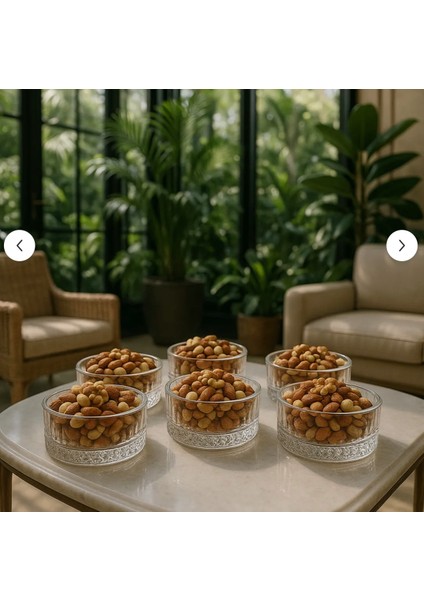 Defne 6lı Cam Kase Çerezlik 200 ml 6 Lı Cam Kase