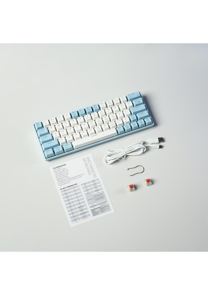 T62 Mekanik Klavye Rgb 63 Tuşlar Çalışırken Değiştirilebilir Oyun Klavyeleri Kırmızı Switch