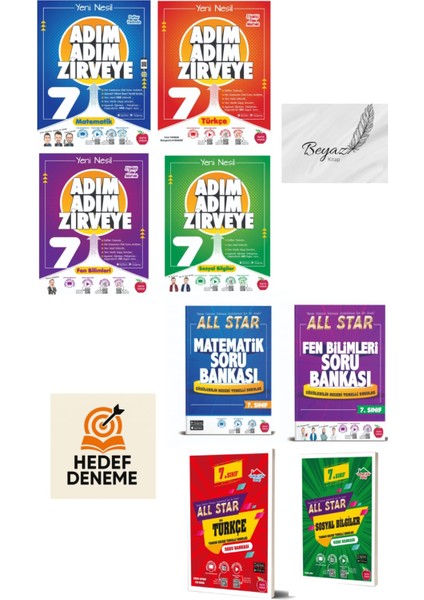 Newton 7.sınıf Adım Adım Matematik Türkçe Fen Sosyal Soru All Star Matematik Fen Türkçe Sosyal Soru Bankası Hedef Deneme