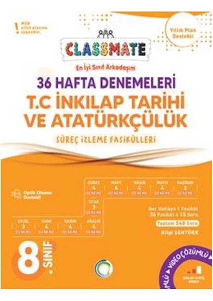 Okyanus 2026 8. Sınıf T.c. Inkılap Tarihi ve Atatürkçülük Classmate 36 Hafta Denemeleri