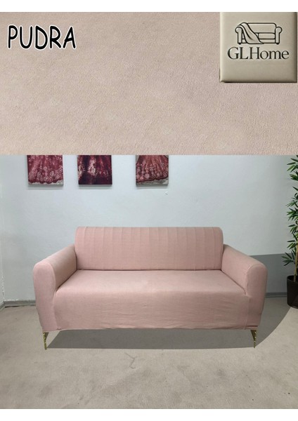 Süet Detaylı Angora Kumaş 3+2+1+1 Komple Giydirme Kanepe&çekyat, Bohem, Vb. Model Koltuk Kılıfı