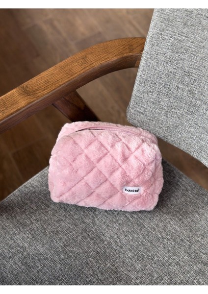 Gül Kurusu Peluş Makyaj Çantası - Büyük Boy fiyatları