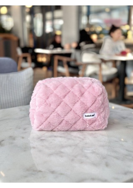 Gül Kurusu Peluş Makyaj Çantası - Büyük Boy fırsatları