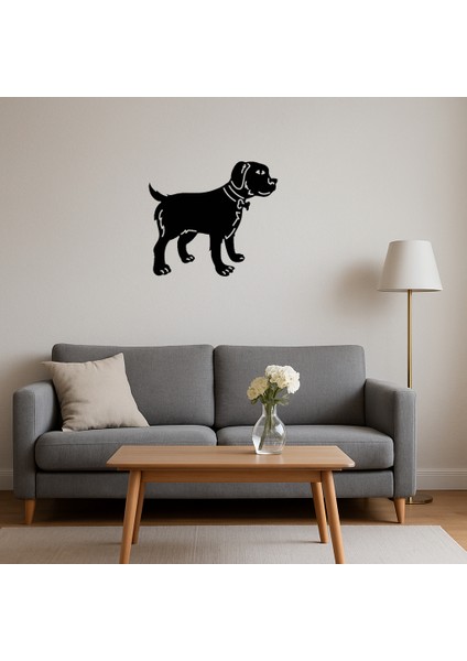 Gri Köpek Kırmızı Tasma Dekoratif Tablo - ALVN8806-3838 fırsatları