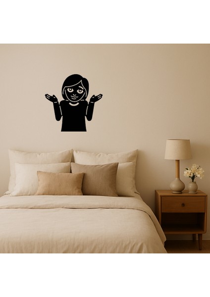 Mdf Omuz Silken Kız Çocuk Emoji Dekoratif Tablo - ALVN2071-3598