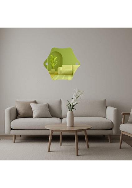 Minimalist Siyah-Beyaz Dekoratif Altın Aynalı Tablo - ALVN2704-3156