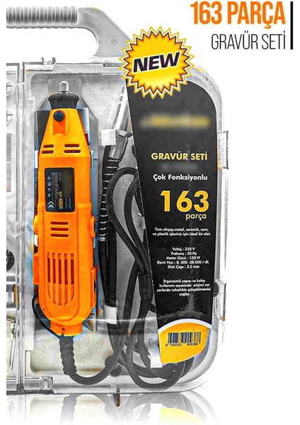 163 Parça Dramel 6 Devir Ayarlı Pvc Çantalı Hobi Gravür Seti Mini Taşlama Esnek Şaft Hediye modelleri