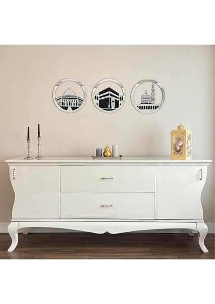 3 Parça Kutsal Mekan Dekoratif Set, Metalik, Şık ve Zarif Tasarım modelleri