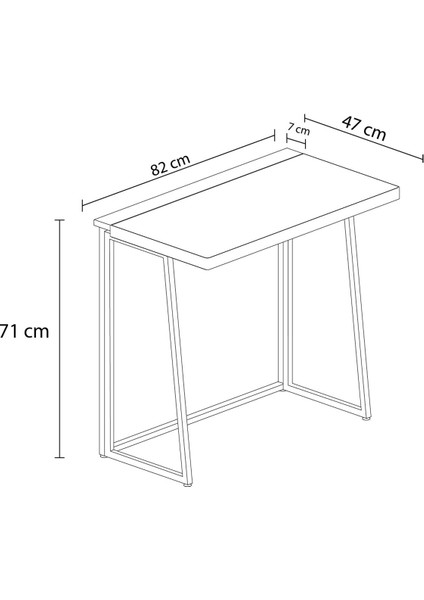Foldy Katlanabilir Metal Ayaklı Çalışma Masası 47X82 cm Pratik Bilgisayar Masası Çizim Masası