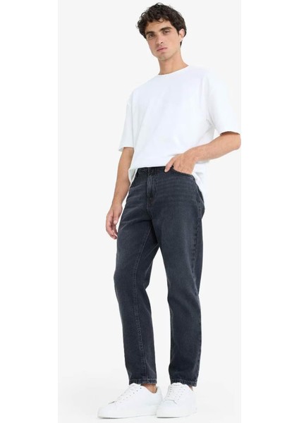 %100 Pamuk 90's Slim Fit Dar Kalıp Yüksek Bel Dar Paça Jean Pantolon D8587AX25AU