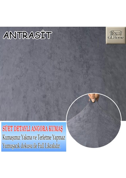 Süet Detaylı Angora Kumaş 3lü Komple Giydirme Kanepe & Çekyat, Bohem, Porto, Vb. Model Koltuk Kilifi fırsatları