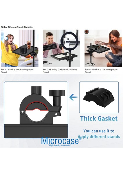 Tripodlara Monte Universal Sehpa Notebook Mikrofon Kitap Vb Malzeme Rafı 270X205MM - AL5289 fırsatları