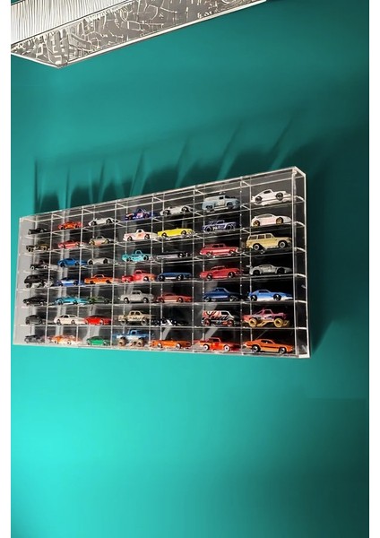 Hot Wheels 49 Kapasiteli Pleksi Kapaklı Hot Wheels Sergileme Rafı Diecast Matchbox Araba 1:64 Ölçek modelleri