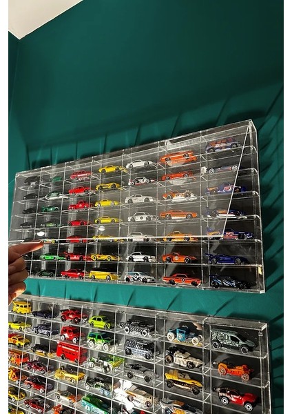 Hot Wheels 49 Kapasiteli Pleksi Kapaklı Hot Wheels Sergileme Rafı Diecast Matchbox Araba 1:64 Ölçek fırsatları