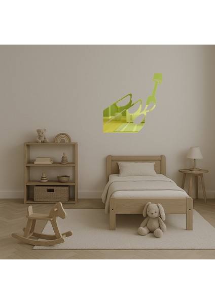 Oje Şişesi Tasarımlı Duvar Altın Aynalı Tablosu - ALVN8426-4327 fırsatları