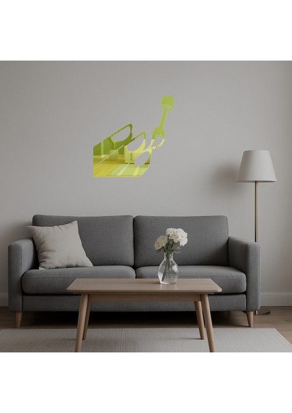 Oje Şişesi Tasarımlı Duvar Altın Aynalı Tablosu - ALVN8426-4327 indirimleri