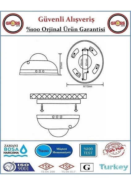 Hareket Algılayıcı Sensör 360 Derece İç Mekan Kullanımı için Plastik Malzeme 1200 W modelleri