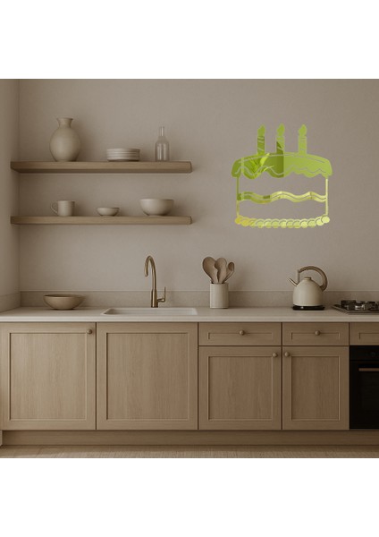 Kutlama Pastası Motifli Dekoratif Altın Aynalı Tablo - ALVN8587-9461 modelleri
