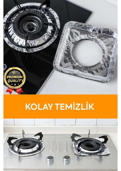 Çok Amaçlı Pratik Leke Önleyici Isıya Dayanıklı Yıkanabilir Alüminyum Ocak Koruyucu Folyo - 10 Adet fiyatları