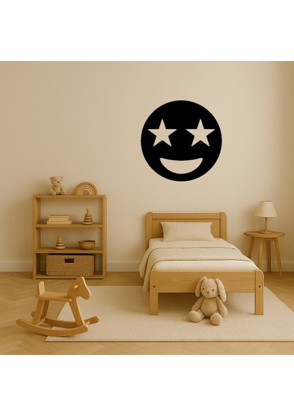 Yıldız Gözlü Gülümseyen Emoji Mdf Dekoratif Tablo - ALVN2607-6197 modelleri