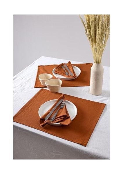 Wellstil Premium Keten Amerikan Servisi 35 x 45 (Tarçın, 6) fiyatları
