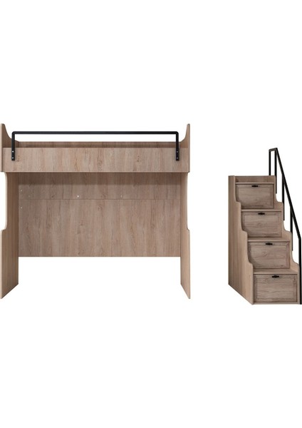 Ranza, Polo Genç Odası Takımı Çalışma Masalı Ceviz Ranza 3 Kapaklı Dolap 2 Adet Comfort Yatak indirimleri