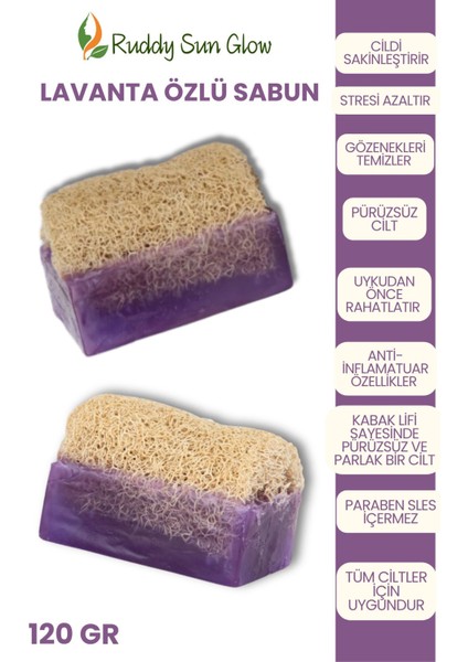 Kabak Lifli Lavanta Özlü Sabun El Yapımı Doğal 120 gr
