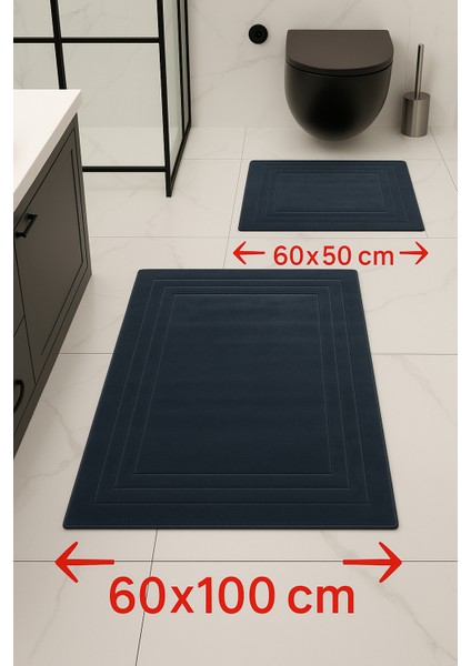 %100 Pamuk Dokuma, Su Emici, Banyo Paspas Seti, Banyo Halısı Vera 2'li Klozet Takım 60X100-60X50 fiyatları
