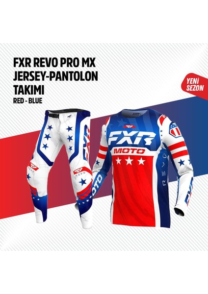 Fxr Mavi Kırmızı Jersey Pantolon Takımı