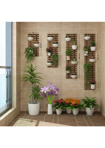 Ahşap 4'lü Duvar Çiçeklik Seti, Şık ve Doğal Görünüm Sağlar fiyatları