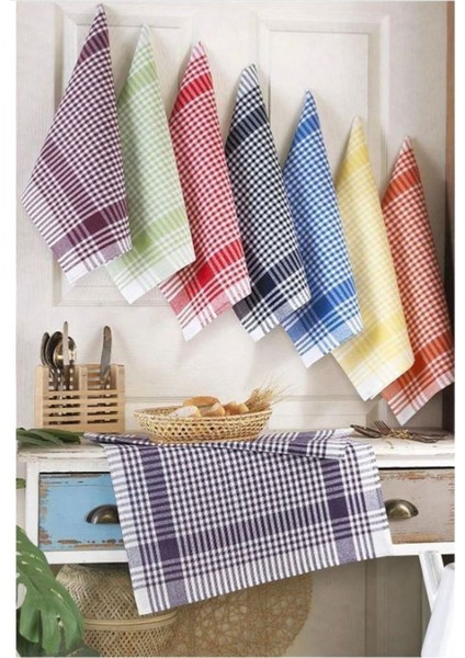 8 Adet Renkli Pötikareli Çok Amaçlı Kurulama Bezi ve Mutfak Havlusu