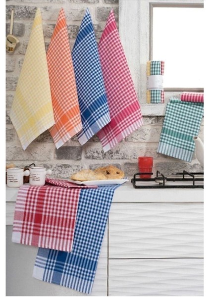 8 Adet Renkli Pötikareli Çok Amaçlı Kurulama Bezi ve Mutfak Havlusu fiyatları