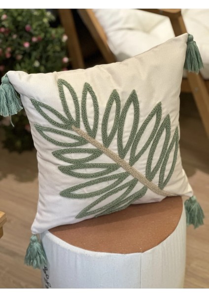 2'li Punch Işlemeli Nakışlı Yeşil Temalı Dekoratif Kırlent Kılıfı modelleri