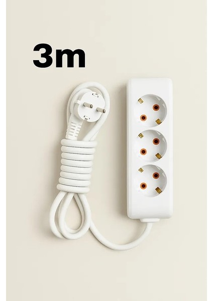 1 Adet Üç Başlıklı 3 Metre Priz | 3 Metre 3 Başlıklı Priz modelleri
