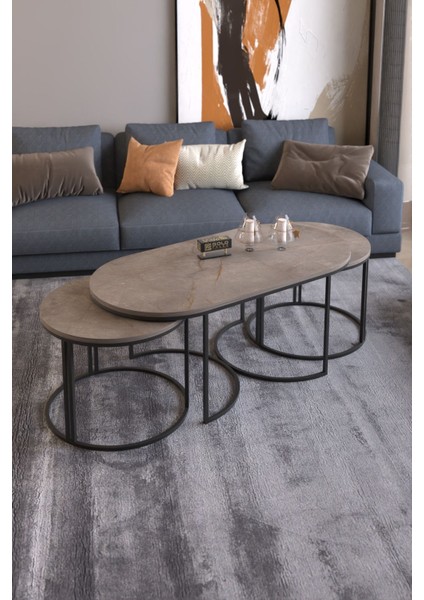 Orta Sehpa Zigon Sehpa Yan Sehpa 3 Lü Set Dolunay Gordion fiyatları