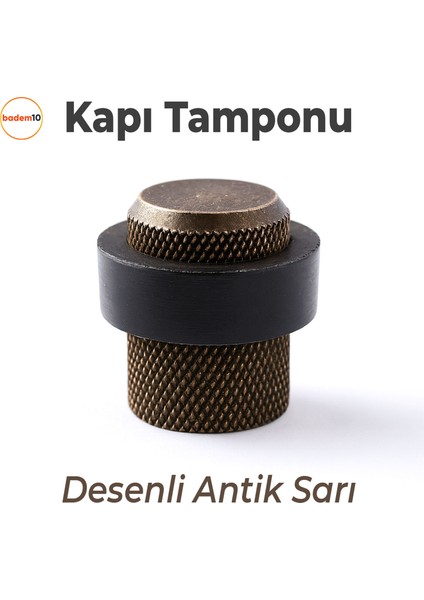 Kapı Stoperi Tamponu Antik Sarı Vidalı Metal Tutacağı Tutucu Altı Kolu Stopu Takozu Sürgülü Kapı