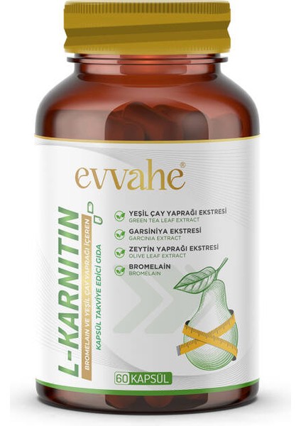 L-Karnitin, Bromelain ve Yeşil Çay Yaprağı Içeren Kapsül Takviye Edici Gıda modelleri