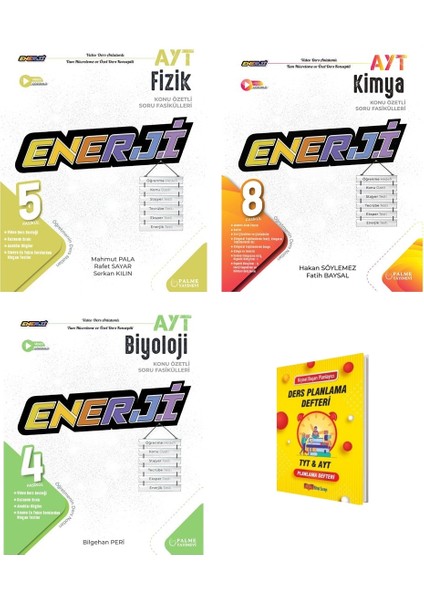 Ayt Enerji Fizik Kimya ve Biyoloji 3lü Konu Özetli Soru Fasikülleri + Planlama Defteri
