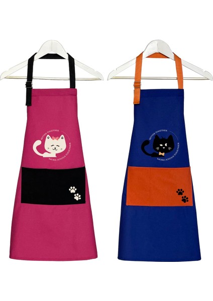 2'li Fuşya Mutfak Önlüğü Seti, Leke Tutmaz, Su Geçirmez, Şık ve Dayanıklı