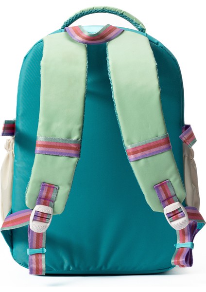 Çok Cepli Sırt Destekli Renkli Kız Çocuk Ilkokul Çantası HV2025 Turkuaz modelleri