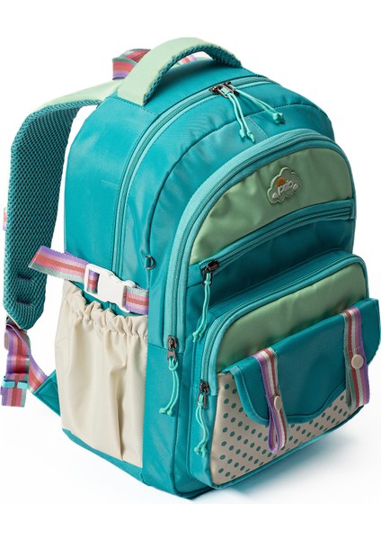 Çok Cepli Sırt Destekli Renkli Kız Çocuk Ilkokul Çantası HV2025 Turkuaz fırsatları