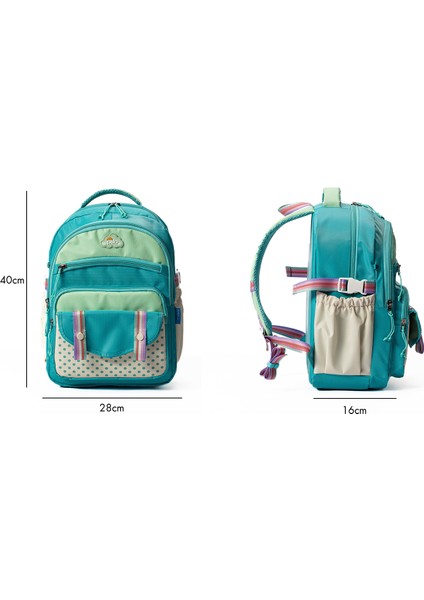 Çok Cepli Sırt Destekli Renkli Kız Çocuk Ilkokul Çantası HV2025 Turkuaz indirimleri