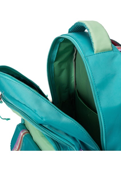 Çok Cepli Sırt Destekli Renkli Kız Çocuk Ilkokul Çantası HV2025 Turkuaz
