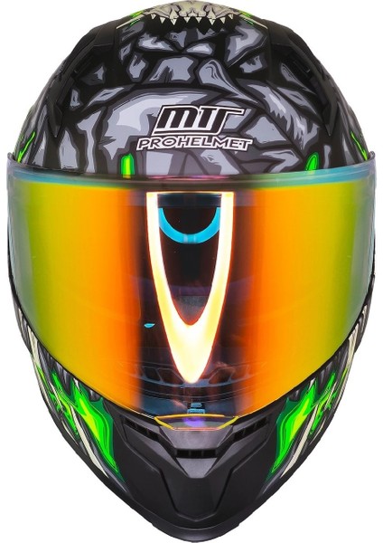 M-910 Pro Green Skull Full Face Kask – Güneş Vizörlü, Dot/ce Onaylı, Intercom Uyumlu fiyatları