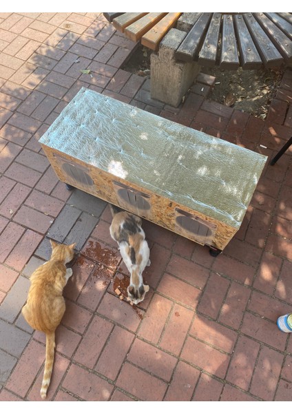 Kedi Evi Kedi Yuvası Iç ve Dış Mekan Isı ve Su Yalıtımlı 90X36X38 cm Ayaklı fırsatları