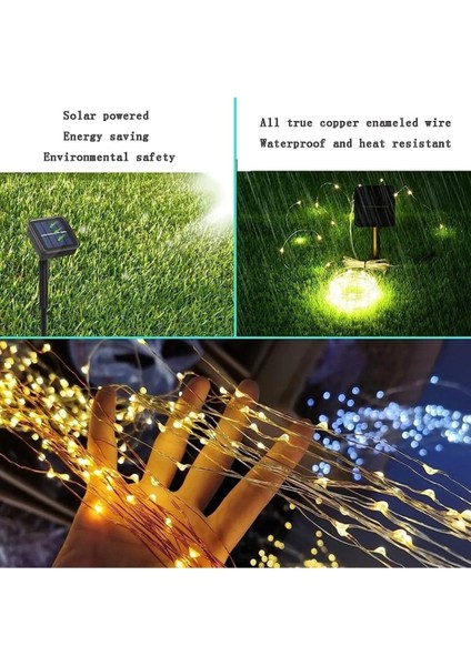 Güneş Enerjili 200 LED Dış Mekan Aydınlatma Şeridi