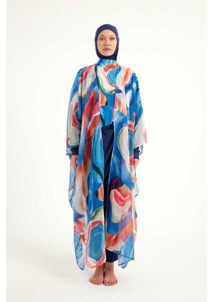 Geometrik Renkli Desenli Bağcıklı Pareo Kimono – P2508 indirimleri